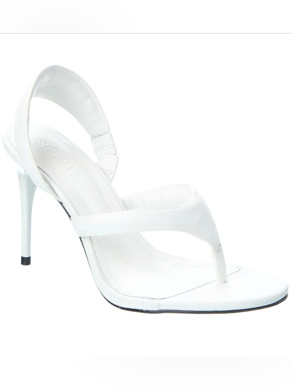 Elegant White High Heel Thong Sandals for Women